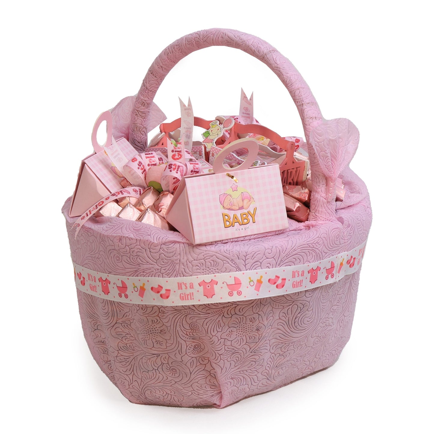 Baby Girl Born - Birthday Gift Belgium Chocolates Mini Basket