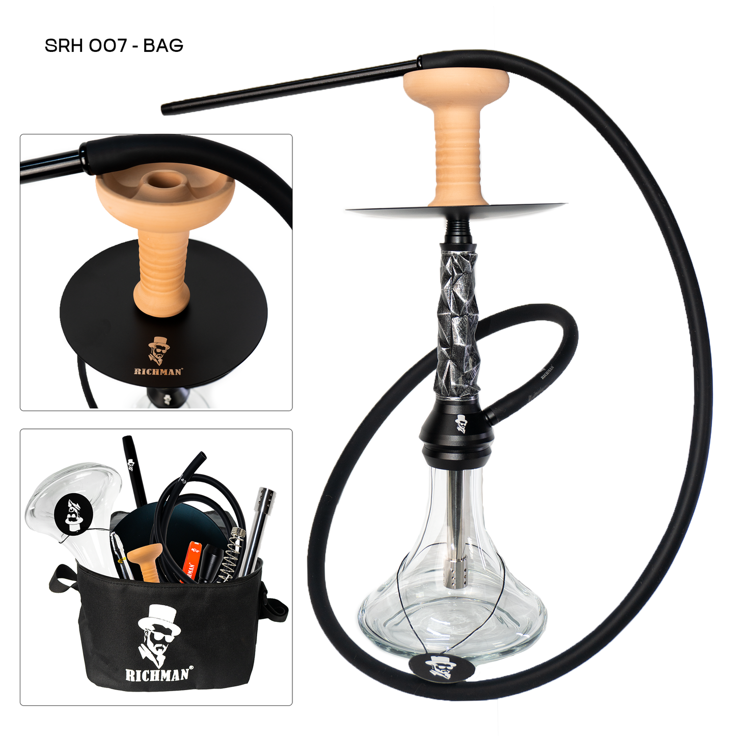 Hookah Set Deluxe With Portable Travel Bag Modern Great Gift idea