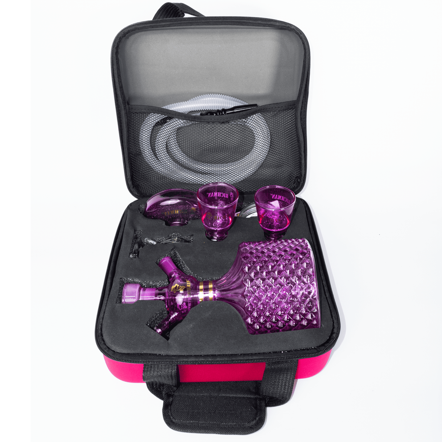 Traveling Hookah Set with Glass Pipe, Shisha Box and Accessories for Portable Smoking