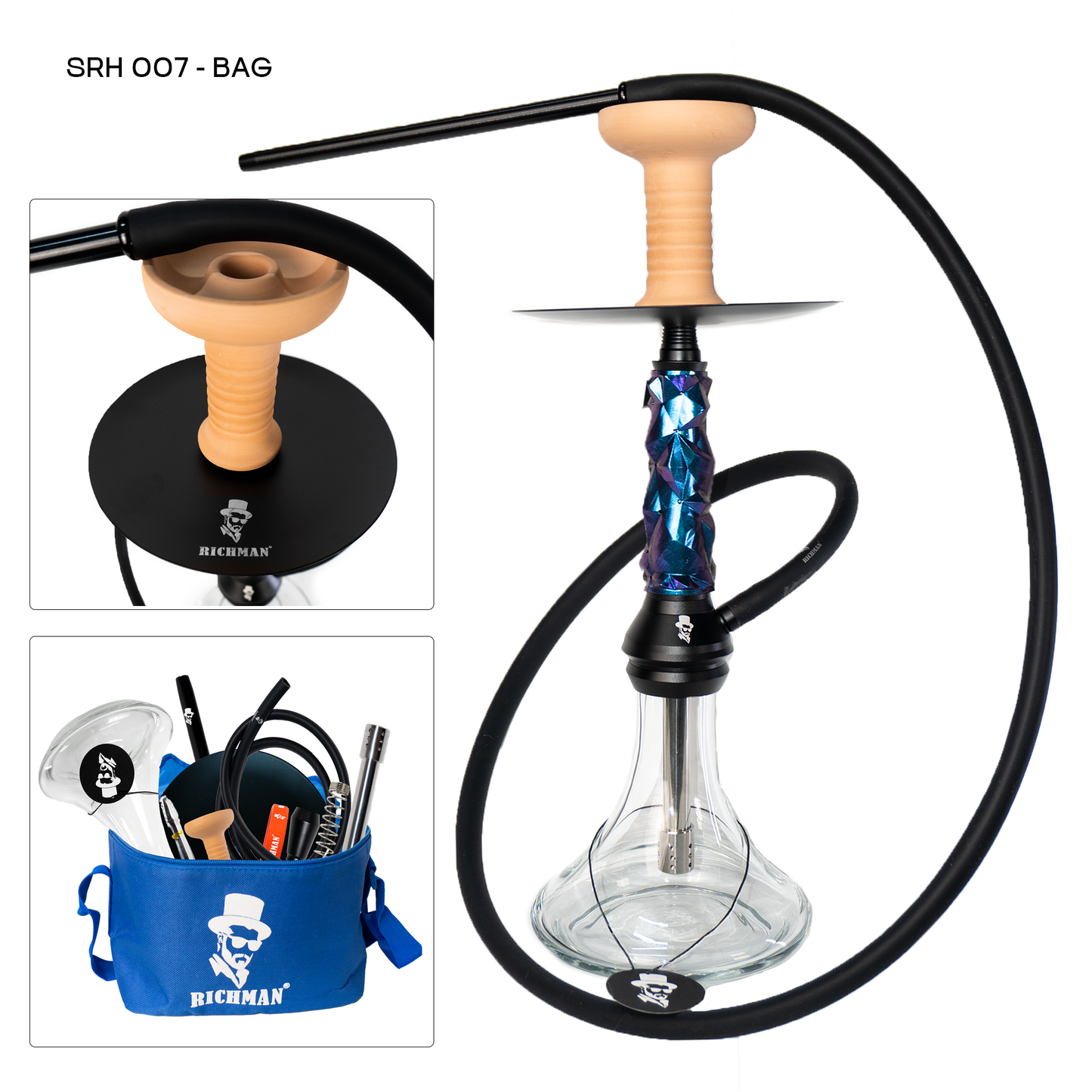 Hookah Set Deluxe With Portable Travel Bag Modern Great Gift idea