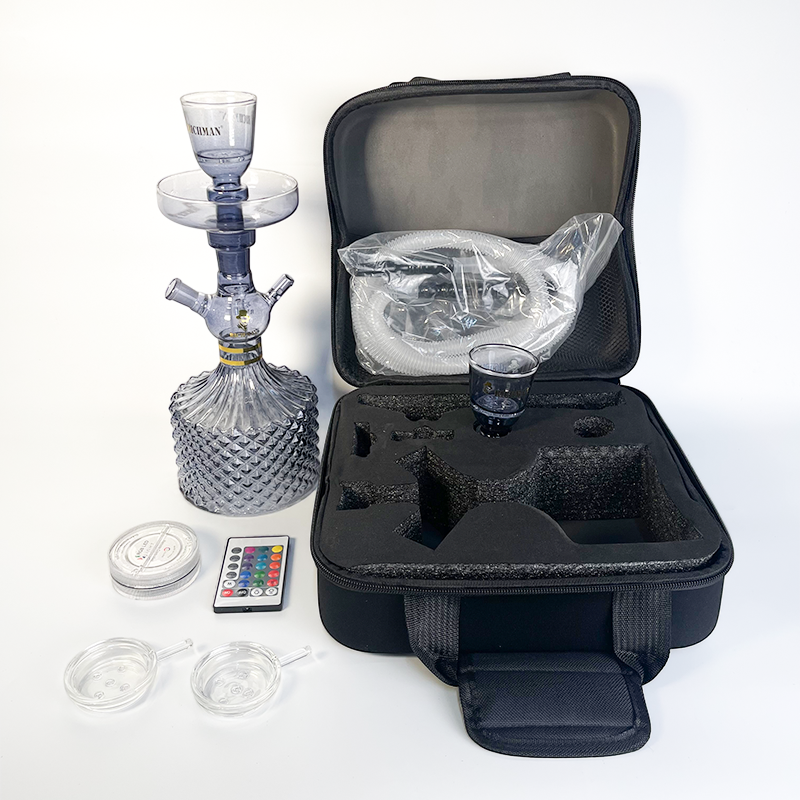 GH029L Shisha Hookah Box Set with complete accessories hose two heads plate