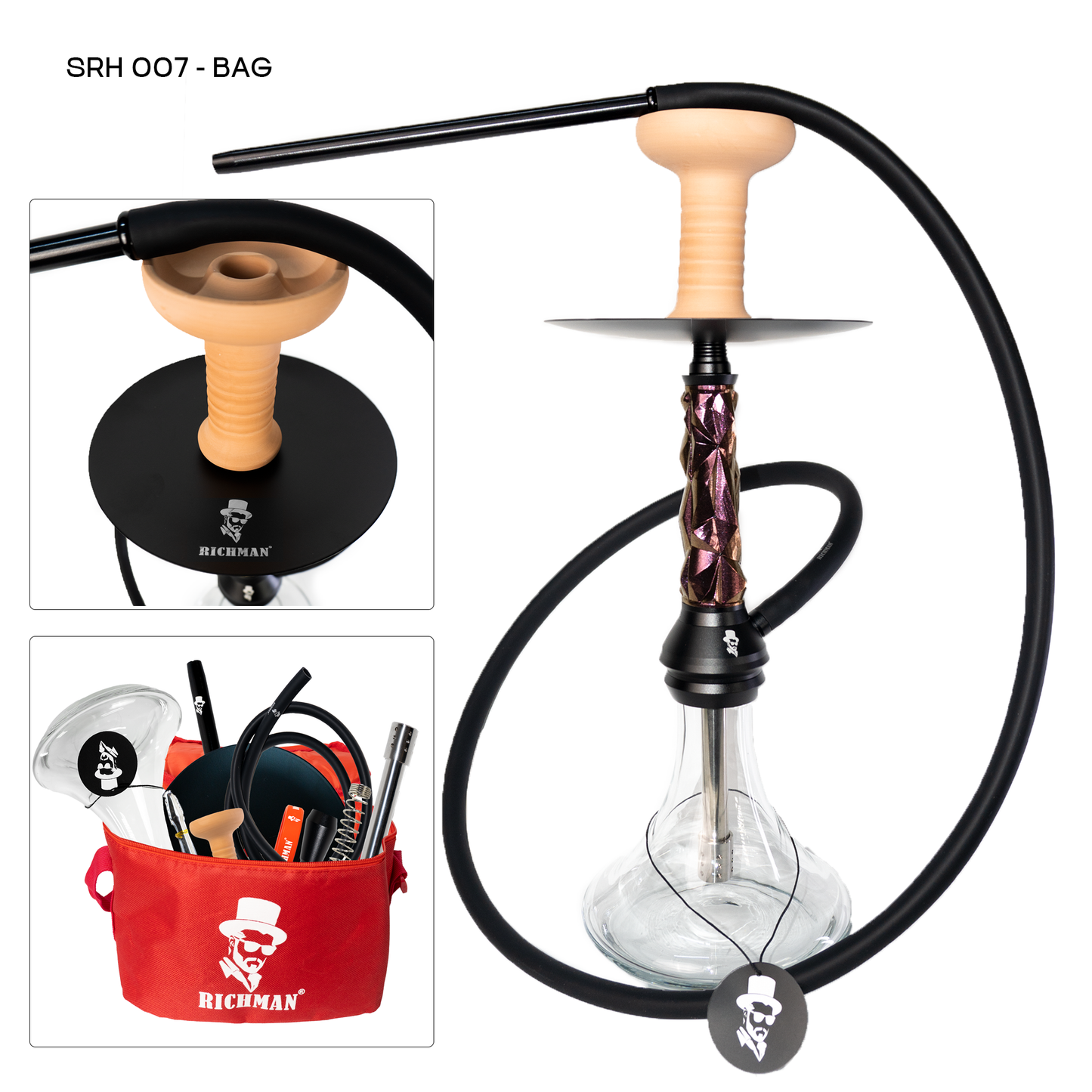 Hookah Set Deluxe With Portable Travel Bag Modern Great Gift idea