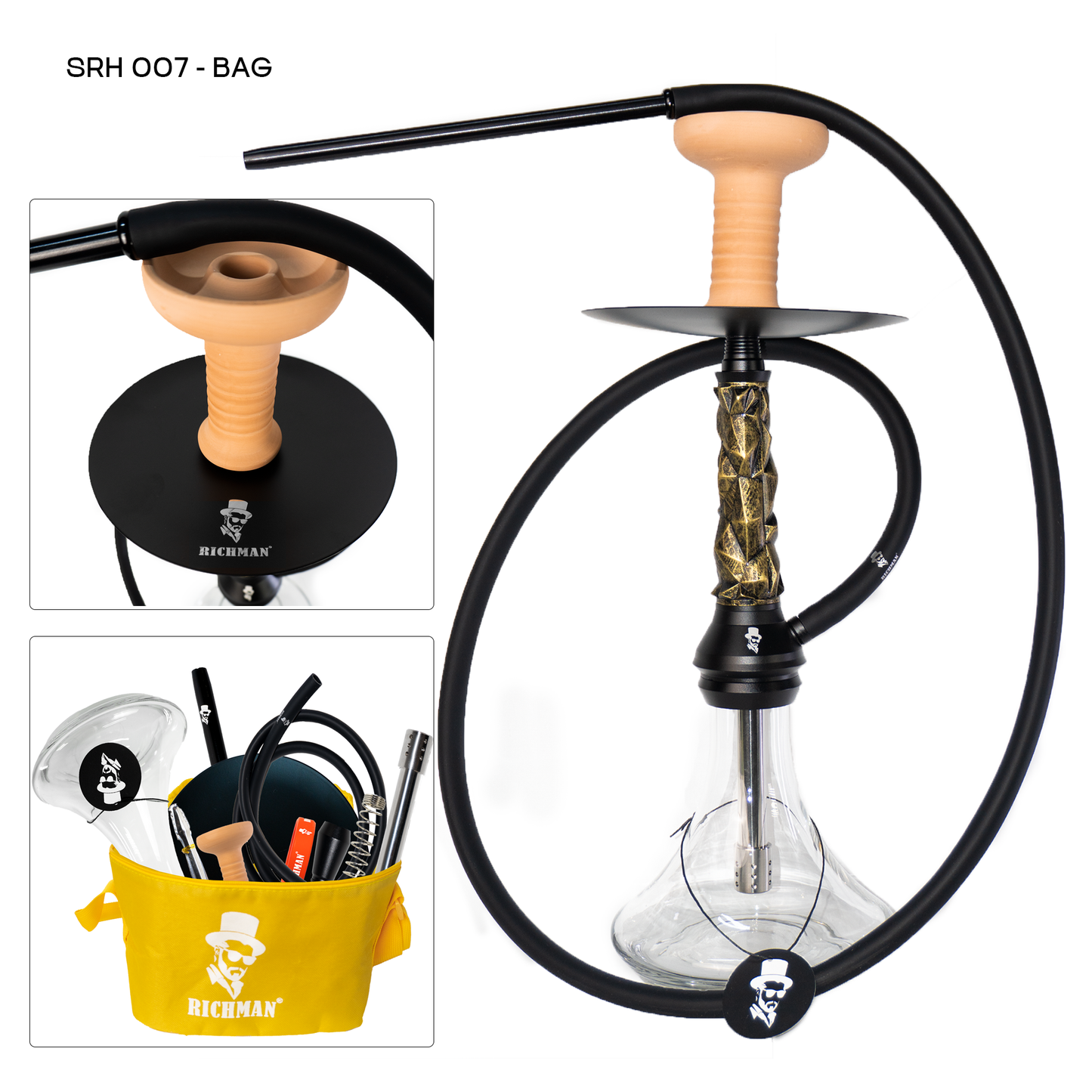 Hookah Set Deluxe With Portable Travel Bag Modern Great Gift idea