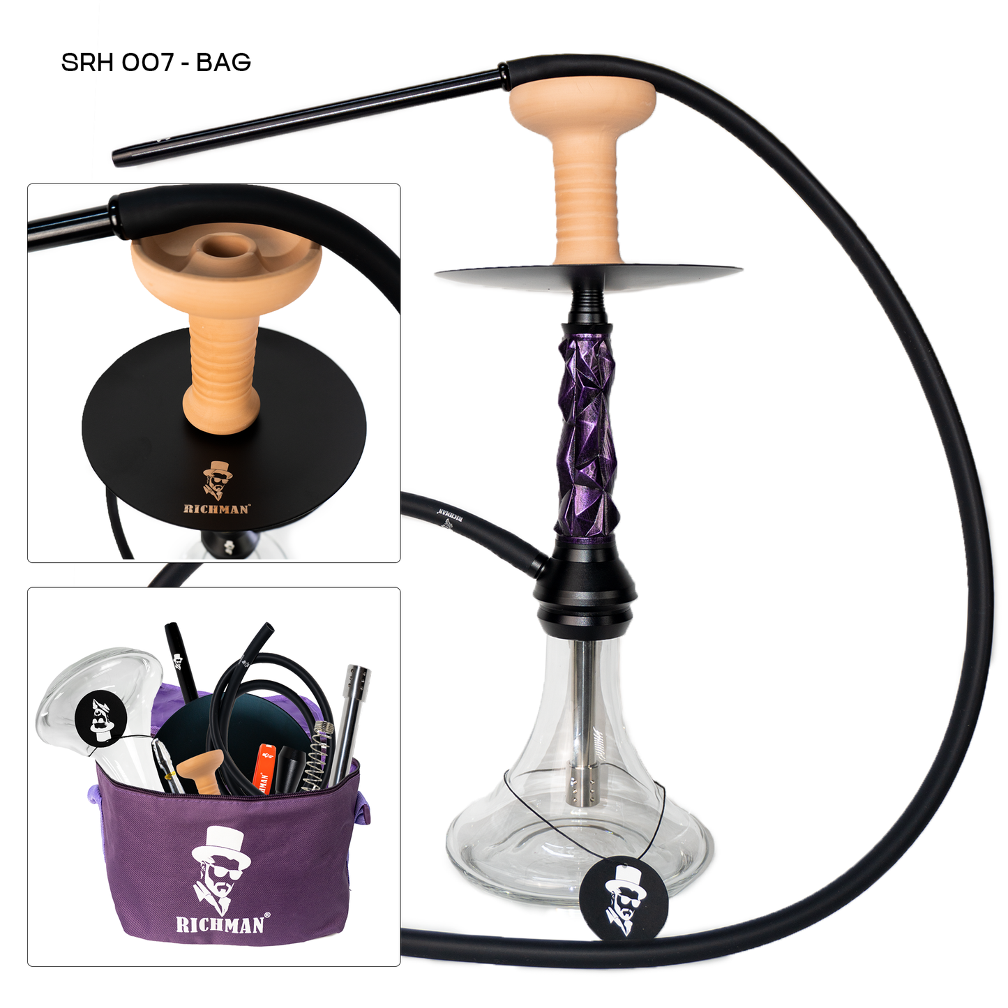 Hookah Set Deluxe With Portable Travel Bag Modern Great Gift idea