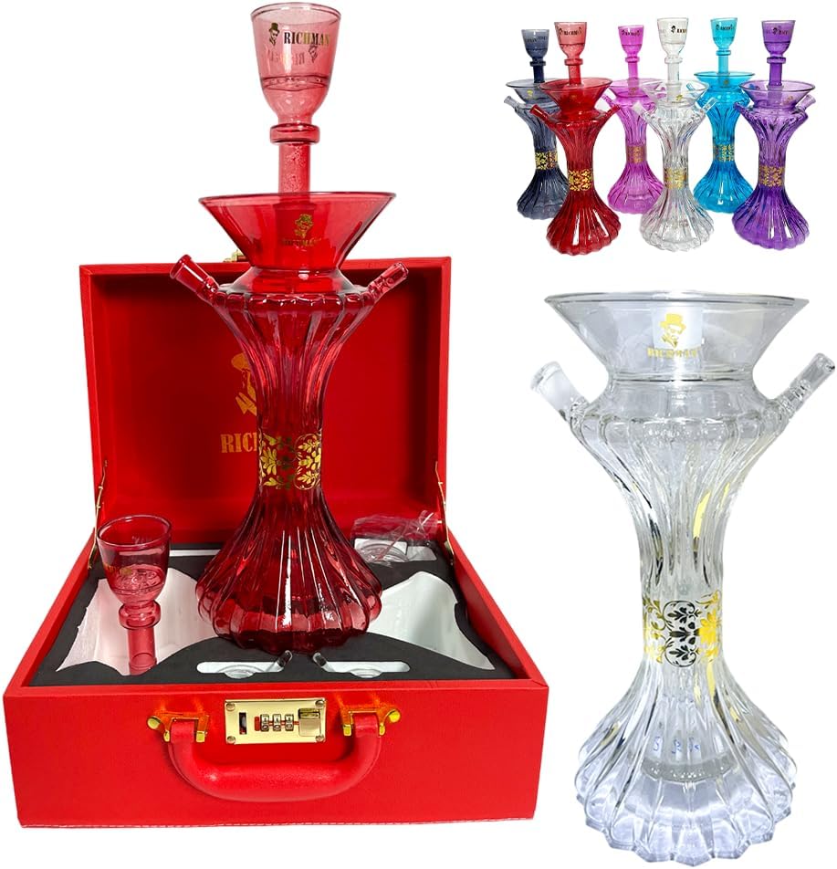 42 cm Richman Traveling Shisha Hookah Box Set with complete accessories hose two heads plate