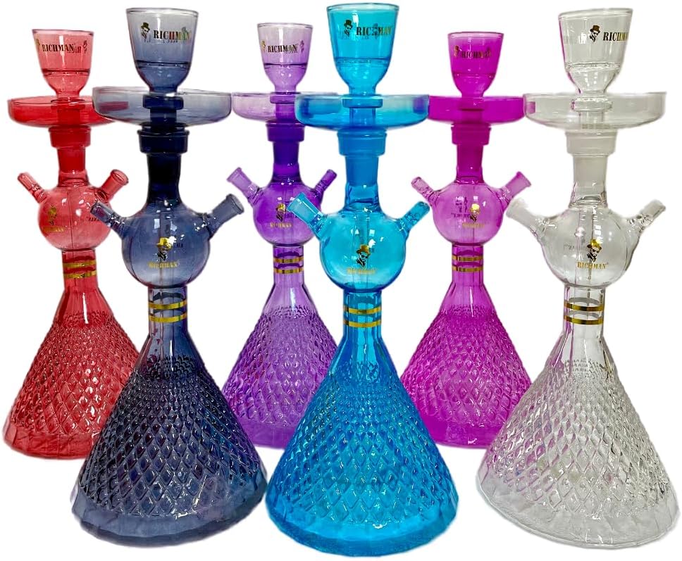 Richman traveling hookah set full glass high quality shisha with complete accessories